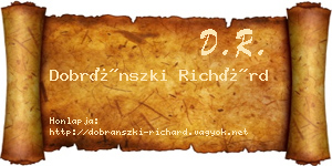 Dobránszki Richárd névjegykártya
